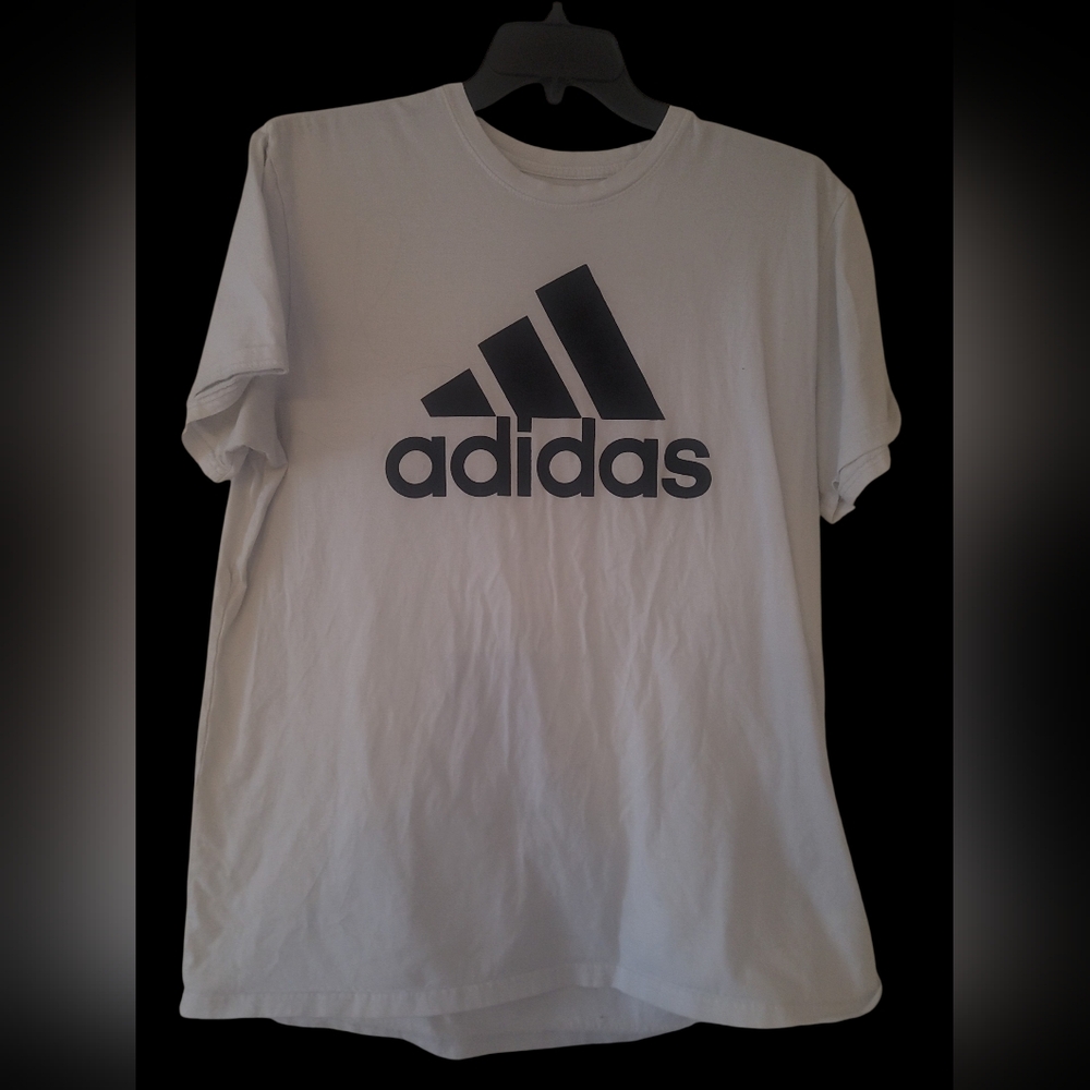 Adidas Men's White Tee with Black Logo
